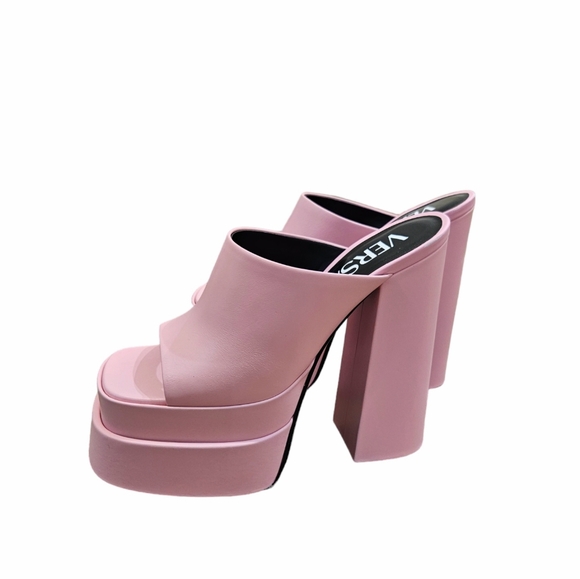 VERSACE Aevitas Platform Mules in Candy Pink Size 38.5 NIB - Picture 14 of 14